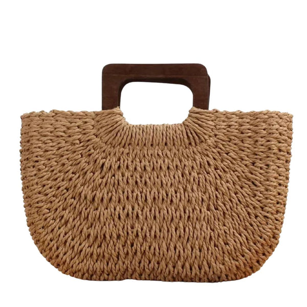 Wooden Handle Woven Summer Basket - Arriving WC 27th May