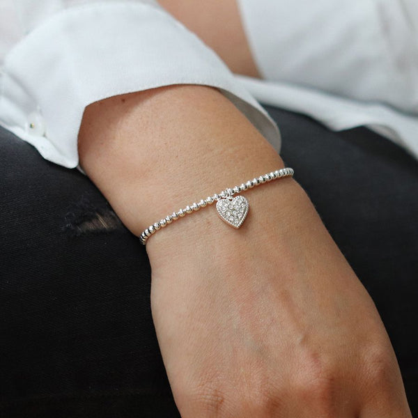 Silver Plated Bracelet With Crystal Heart