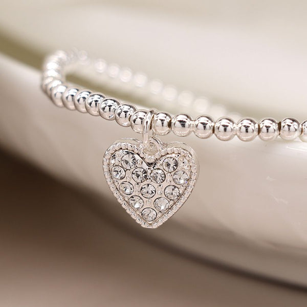 Silver Plated Bracelet With Crystal Heart