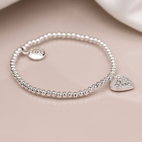 Silver Plated Bracelet With Crystal Heart