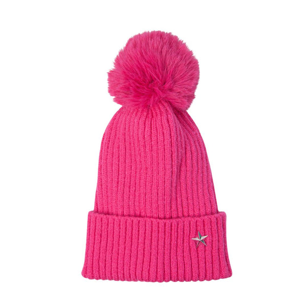 Bonnie Pom Pom Hat - Fuchsia Pink Star