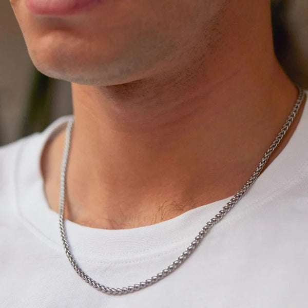 Silver Spiga Chain Necklace