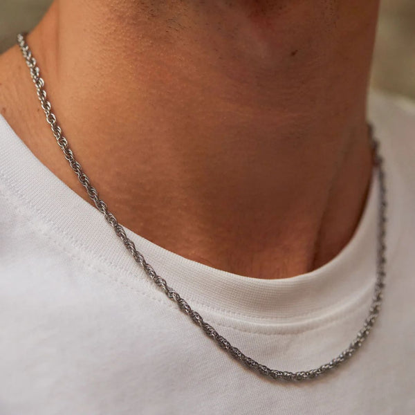 Silver Rope Chain Necklace