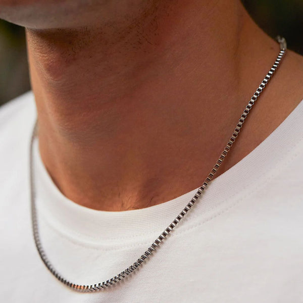 Silver Box Chain Necklace