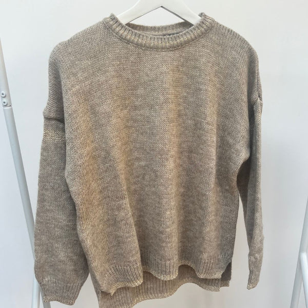 Taupe & Gold Knit Jumper