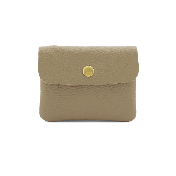 Light Taupe Leather Coin Purse