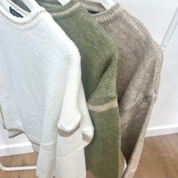 Taupe & Gold Knit Jumper