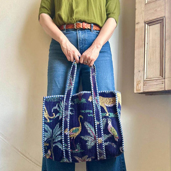 Blue Madagascar Velvet Tote Bag – Florrie & Bird