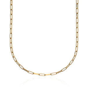 18K Gold Box Link Chain Necklace