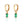 Load image into Gallery viewer, Gold &amp; Green Baguette Charm Hoop Earrings
