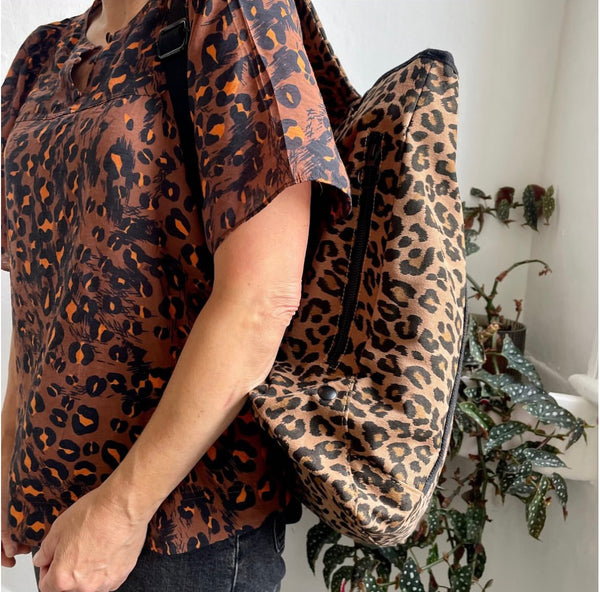 Brown Leopard Print Rucksack