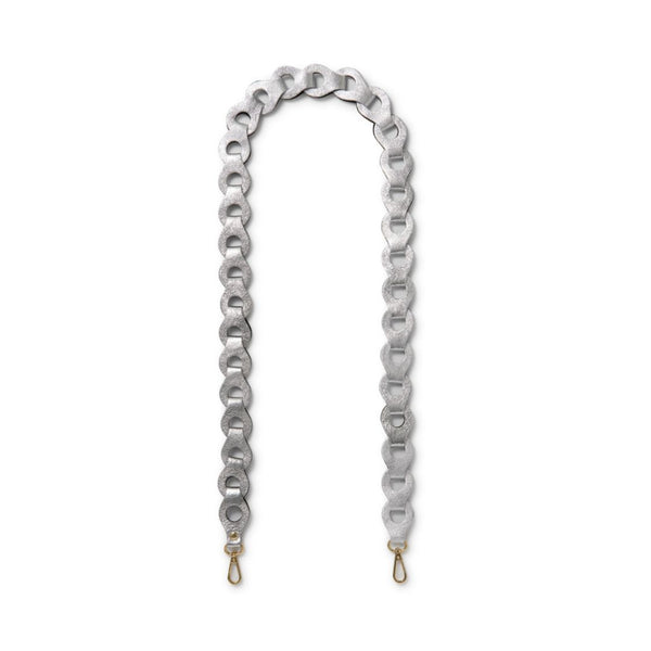 Silver Leather Chain Strap