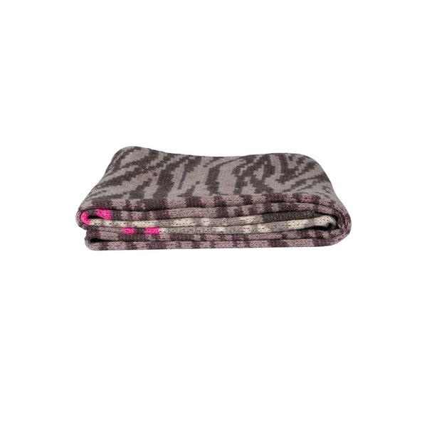 Fuchsia/Olive Green - Tiger & Leopard Print Winter Scarf