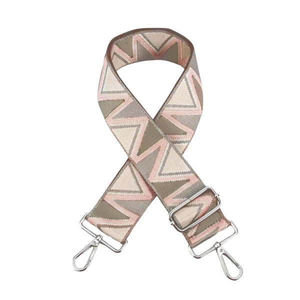 Pink, Taupe & Cream Arrow Bag Strap