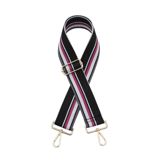 Black Pink Stripe Bag Strap