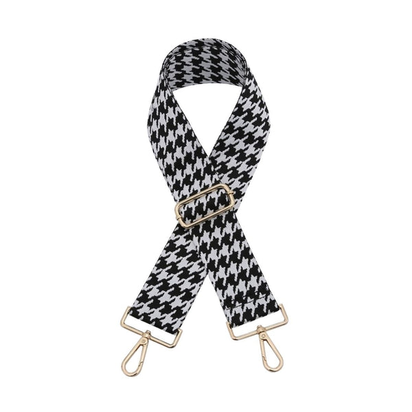 Black and White Houndstooth Bag Strap
