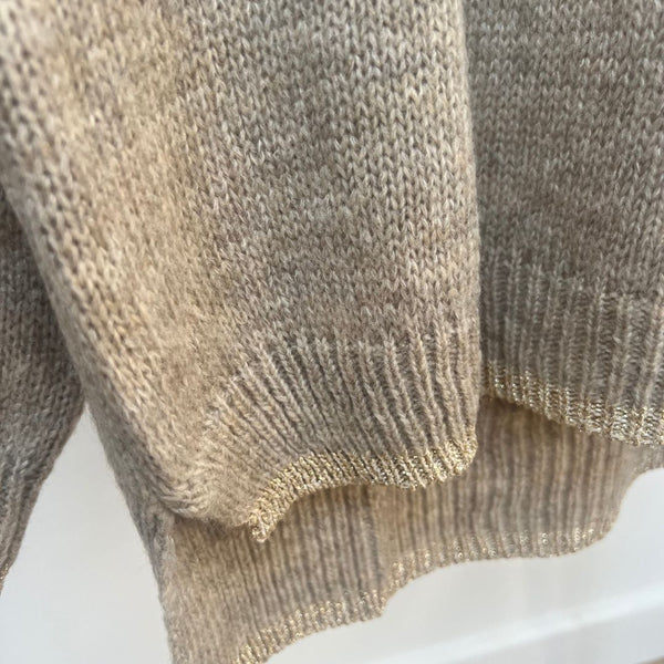 Taupe & Gold Knit Jumper