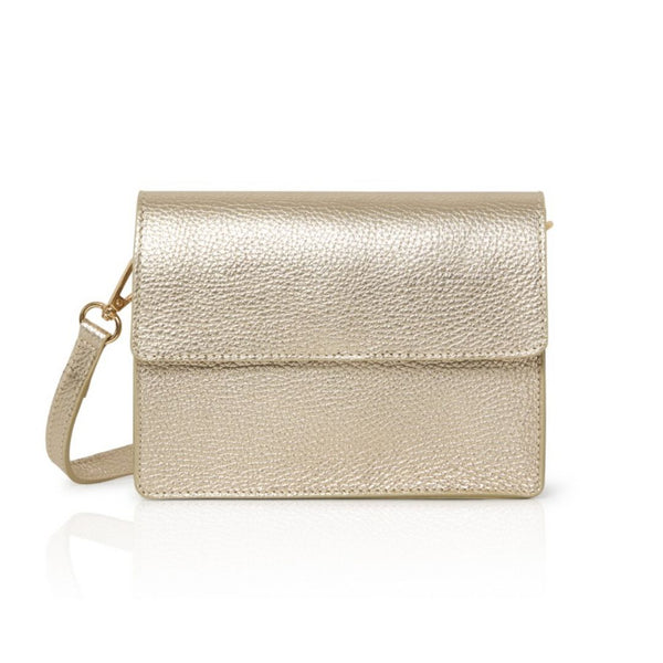 Gold Leather Cross Body Bag