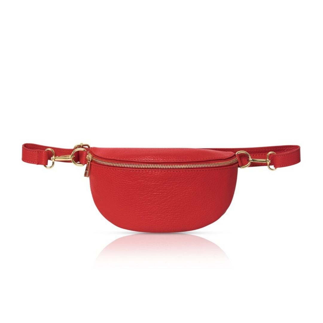 Red leather on sale fanny pack