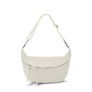 Cream Leather Bum Bag / Sling Bag - Silver Hardware