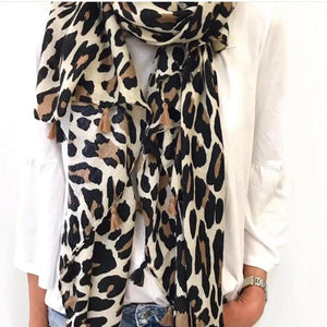 Classic Leopard Print and Star Scarf