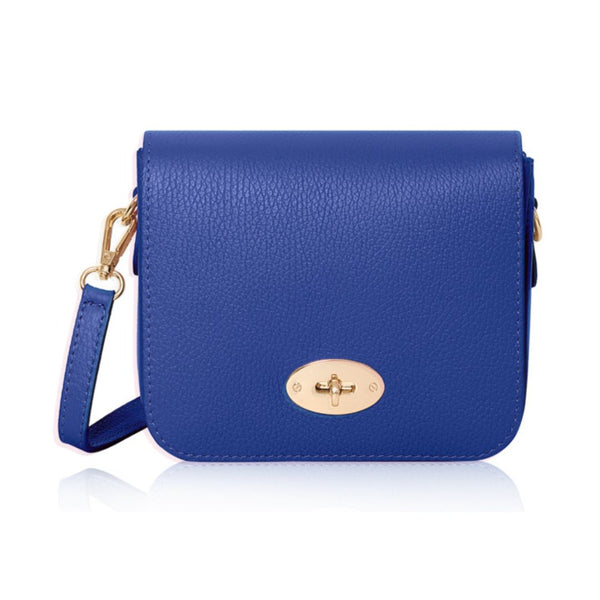 Cobalt Blue Leather Small Satchel Bag