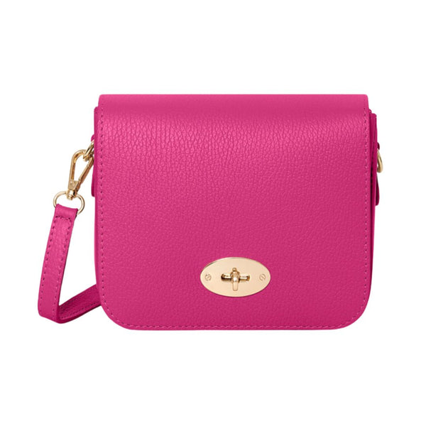 Bright Pink Leather Small Satchel Bag
