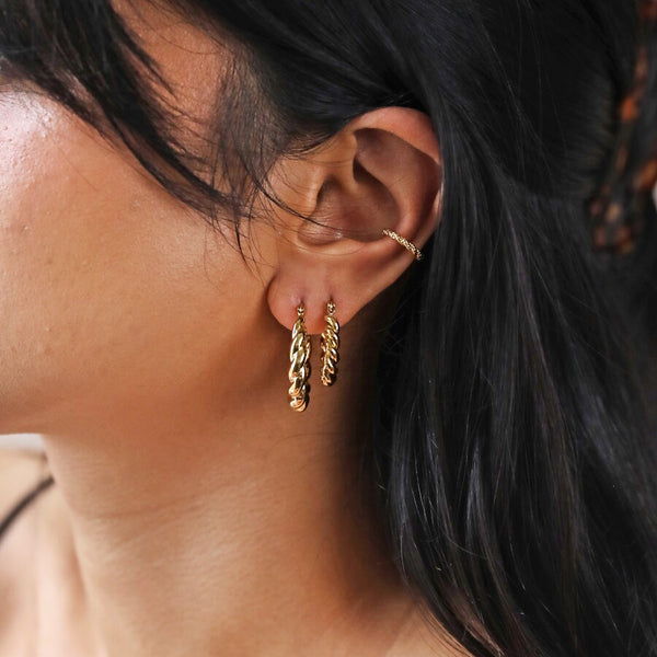 Gold Twisted Rope Earrings