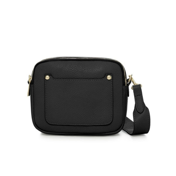 Black Leather "Eva" Cross Body Bag