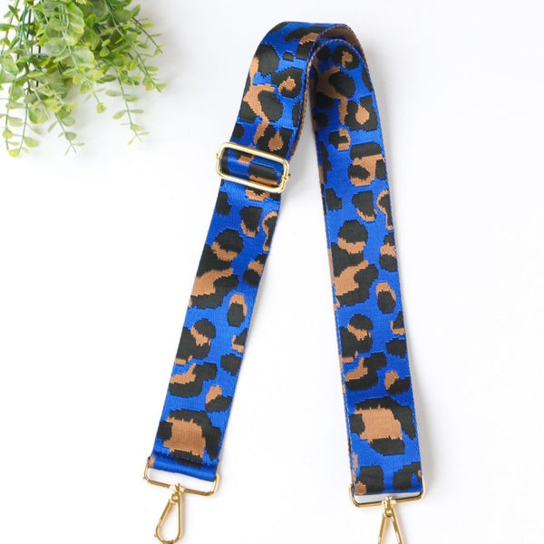Cobalt Blue Cheetah Bag Strap