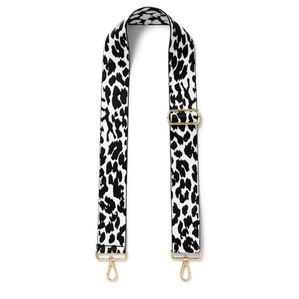 Black & White Cheetah Print Bag Strap