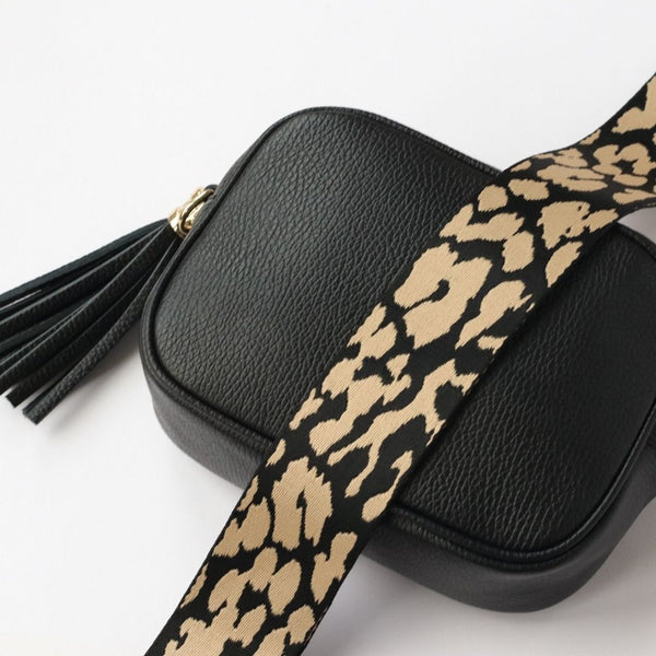 Taupe Animal Print Bag Strap - Wide Style Strap